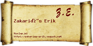 Zakariás Erik névjegykártya